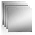 Tlence 4 Pack Titanium Plate Sheets, 4" x 4'' x 0.04" Titanium Metal Sheet, 1mm Thick TA1 Alloy Plates for Metalwoking DIY Craft