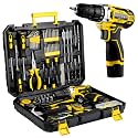 TLGREEN 138-Piece Yellow Tool Kit,12V Cordless Drill for Home Repair & DIY