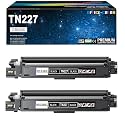 TN227 Black High Yield Toner Cartridge for Brother TN227BK, 2-Pack