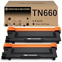 TN660 Toner Replacement for Brother TN660 Toner Cartridge 2Pack High Yield