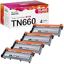 TN660 Toner Cartridge Replacement for Brother TN660 TN-660 TN 660 High Yield TN 630 TN630 Toner for Brother Printer HL-L2340DW HL-L2300D HL-L2380DW MFC-L2700DW L2740DW MFC-L2720DW Printer(4 Black)