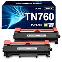 TN760 Toner Replacement for Brother TN760 TN730 Toner Cartridge 2Pack Black