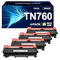 TN760 Toner Replacement for Brother TN760 TN730 Toner Cartridge 4Pack Black