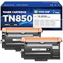 TN850 Toner Cartridge High Yield Black 2-Pack Compatible with Brother TN-850 TN880 TN820 TN890 HL-L6200DW L6200DWT L5200DW L5100DN L6400DW MFC-L5800DW L5700DW L6700DW L6800DW DCP-L5600DN Printer Ink
