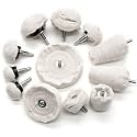 Tnisesm 12Pcs Polishing Pad Buffing Wheel Kit for Metal Aluminum Stainless Steel Chrome Wood Plastic Ceramic Glass Woods Fabric Cotton Machine Jewelry etc