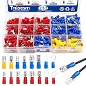 Tnisesm 280Pcs Spade Connector kit,Crimp Connectors 2.8mm 4.8mm 6.3mm Male and Female 16 Types Crimp Terminals Electrical Connectors Includes Spade Ring Fork Wire Connectors