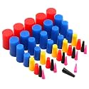 Tnisesm 42Pcs High Temp Silicone Rubber Tapered Plug Kit 1/16" to 3/4" for Powder Coating, Cerakote, Paint &amp; General Sealing - Non-Toxic, Flexible &amp; Reusable