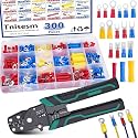 Tnisesm Insulated Wire Electrical Connectors Assortment Kit with Ring, Spade, Butt, Quick Disconnect, Crimp Automotive Cable Terminals