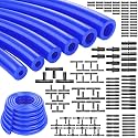 Tnisesm Vacuum Hose Automotive with 128PCS Black Vacuum Connector,1/8" 5/32" 3/16" 1/4" 5/16" 3/8" ID High Performance 130PSI Silicone Vacuum Hose line Kit 5Ft