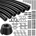 Tnisesm 134Pcs Vacuum Hose Automotive 130PSI 6.6 FT with 12 Sizes Vacuum Connector, 1/8" 5/32" 3/16" 1/4" 5/16" 3/8" ID High Performance Automotive Silicone Vacuum Tubing Hose line Kit