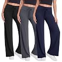 TNNZEET 3 Pack Women's Wide Leg Pants - Casual Loose Yoga Pants Sweatpants Lounge Pajama Pants