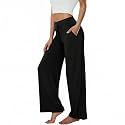 TNNZEET 3 Pack Women's Wide Leg Pants with Pockets - Casual Loose Yoga Trouser Pants Sweatpants Palazzo Lounge Pajama Pants