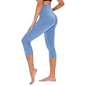 TNNZEET Capri Leggings for Women - Tummy Control High Waisted Soft Yoga Pants for Gym Workout