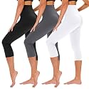 TNNZEET Capri Leggings for Women - Tummy Control High Waisted Soft Yoga Pants for Gym Workout