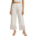 TNQ Women Cotton Net Detailing Work Palazzo