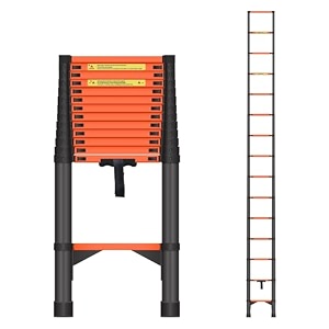 tnt the next trend carbon steel folding telescopic ladder 150kg max capacity  collapsible ladder for home or outdoor work