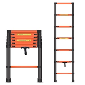 tnt the next trend carbon steel folding telescopic ladder 150kg max capacity  collapsible ladder for home or outdoor work