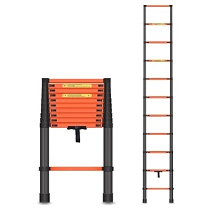 tnt the next trend carbon steel folding telescopic ladder 150kg max capacity  collapsible ladder for home or outdoor work
