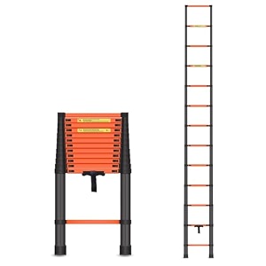 tnt the next trend carbon steel folding telescopic ladder 150kg max capacity  collapsible ladder for home or outdoor work