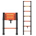 TNT THE NEXT TREND Carbon Steel Folding Telescopic Ladder 150kg Max Capacity | Collapsible Ladder for Home or Outdoor Work