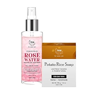 tnw-the natural wash combo of potato rice handmade soap amp rose water toner  soap reduces tanning diminishes dark spots for oily skin 100 gtoner for face - makeup remover -for all skin types -200 ml