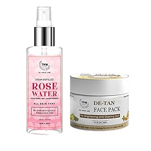 tnw-the natural wash de-tan face pack amp steam distilled rose water for hydrated amp glowing skin  with goodness of natural ingredients