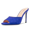 TNYNFBEB Women Stiletto High Heel Peep Open Toe Sandals Slingback Slip-on Wedding Office Cute Basic Classic 3.9 Inches Heels