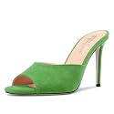 TNYNFBEB Women Stiletto High Heel Peep Open Toe Sandals Slingback Slip-on Wedding Office Cute Basic Classic 3.9 Inches Heels