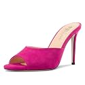TNYNFBEB Women Stiletto High Heel Peep Open Toe Sandals Slingback Slip-on Wedding Office Cute Basic Classic 3.9 Inches Heels