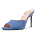 TNYNFBEB Women Stiletto High Heel Peep Open Toe Sandals Slingback Slip-on Wedding Office Cute Basic Classic 3.9 Inches Heels