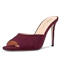 TNYNFBEB Women Stiletto High Heel Peep Open Toe Sandals Slingback Slip-on Wedding Office Cute Basic Classic 3.9 Inches Heels