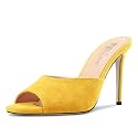 TNYNFBEB Women Stiletto High Heel Peep Open Toe Sandals Slingback Slip-on Wedding Office Cute Basic Classic 3.9 Inches Heels