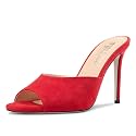 TNYNFBEB Women Stiletto High Heel Peep Open Toe Sandals Slingback Slip-on Wedding Office Cute Basic Classic 3.9 Inches Heels