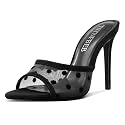 TNYNFBEB Women Stiletto High Heel Peep Open Toe Sandals Slingback Slip-on Wedding Office Cute Basic Classic 3.9 Inches Heels