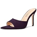 TNYNFBEB Womens Stiletto High Heel Pointed Open Toe Sandals Mules Shoes Slingback Slip-on Prom Party Dress Summer 3.9 Inches Heels