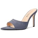 TNYNFBEB Womens Stiletto High Heel Pointed Open Toe Sandals Mules Shoes Slingback Slip-on Prom Party Dress Summer 3.9 Inches Heels