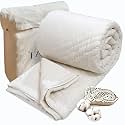 TOAIArt Jaipuri Quilt | Lightweight Comforter/Razai/Rajai | Hand Quilted | Block Printed Reversible 3 Layer| Premium Mulmul Cotton| Cotton Wool Filling|Single Size 60” X 90” | While Solid