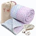 TOAIArt Jaipuri Quilt | Lightweight Comforter/Razai/Rajai | Hand Quilted | Block Printed Reversible 3 Layer| Premium Mulmul Cotton| Cotton Wool Filling| Double 90” X 108” | Vintage Lines Checks