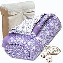 TOAIArt Jaipuri Quilt | Lightweight Comforter/Razai/Rajai | Hand Quilted | Block Printed Reversible 3 Layer| Premium Mulmul Cotton| Cotton Wool Filling| Single Size 60” X 90” | Lavender Kalamkari