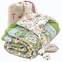 TOAIArt Jaipuri Quilt | Lightweight Comforter/Razai/Rajai | Hand Quilted | Block Printed Reversible 3 Layer| Premium Mulmul Cotton| Cotton Wool Filling| Single Size 60” X 90” | Messy Garden