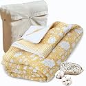 TOAIArt Jaipuri Quilt | Lightweight Comforter/Razai/Rajai | Hand Quilted | Block Printed Reversible 3 Layer| Premium Mulmul Cotton| Cotton Wool Filling| Single Size 60” X 90” | Yellow Kalamkari