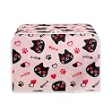 Toaster Covers 2 Slice Anti-Fingerpring Bread Maker Black Cat with Heart Washable Kitchen Accessories Bakeware Protector Kitchen Accessories Decor