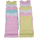 ToBeInStyle Girl's 4 Pack 100% Cotton Ruffle Hem Tank Tops Super Soft Undershirts