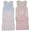ToBeInStyle Girl's 4 Pack 100% Cotton Ruffle Hem Tank Tops Super Soft Undershirts