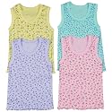 ToBeInStyle Girl's 4 Pack 100% Cotton Ruffle Hem Tank Tops Super Soft Undershirts