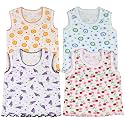ToBeInStyle Girl's 4 Pack 100% Cotton Ruffle Hem Tank Tops Super Soft Undershirts