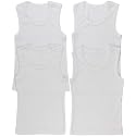ToBeInStyle Girl's 4 Pack 100% Cotton Ruffle Hem Tank Tops Super Soft Undershirts