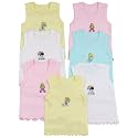 ToBeInStyle Girl's 4 Pack 100% Cotton Ruffle Hem Tank Tops Super Soft Undershirts
