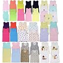 ToBeInStyle Girl's 4 Pack 100% Cotton Ruffle Hem Tank Tops Super Soft Undershirts