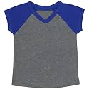 ToBeInStyle Kids Boys Girls Cotton Jersey Contrast Raglan V-Neck Tee T-Shirts